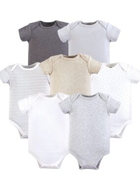 NWT 7 Pack Neutral Cotton Bodysuits 0-3 Months